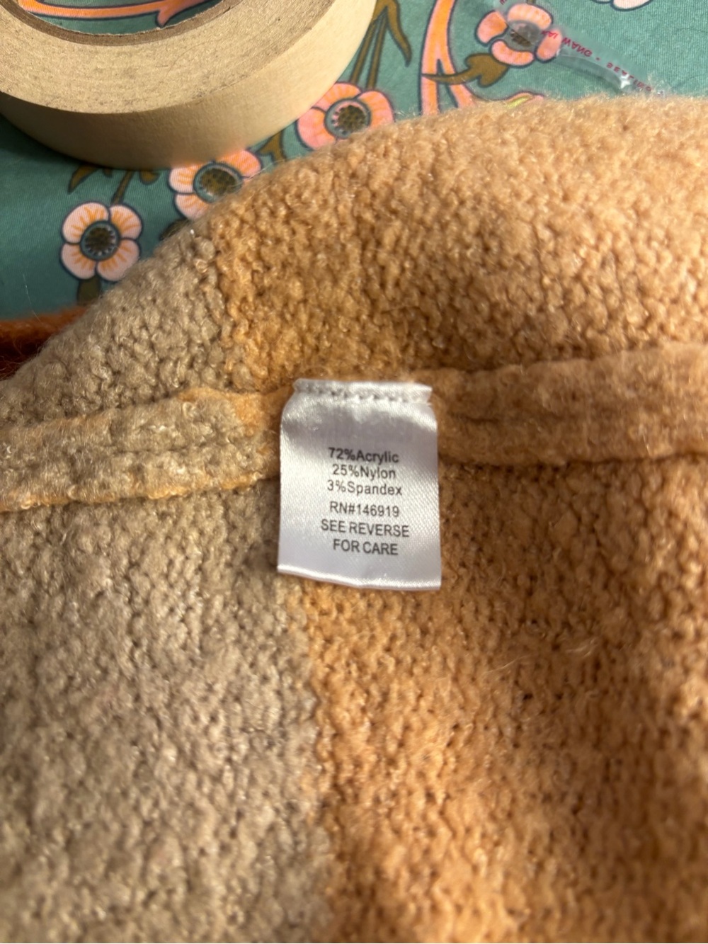 Freshman 1996 Orange and Cream Striped Open-Front Cardigan - Picture 4 of 4